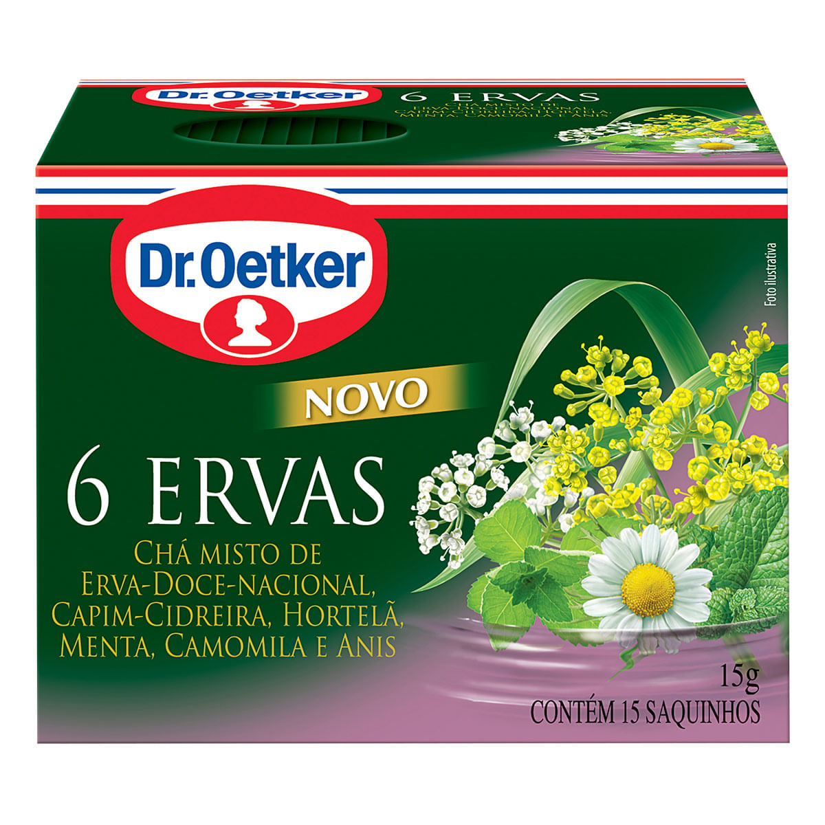 Chá Misto 6 Ervas Dr. Oetker Caixa com 15 Sachês 15g