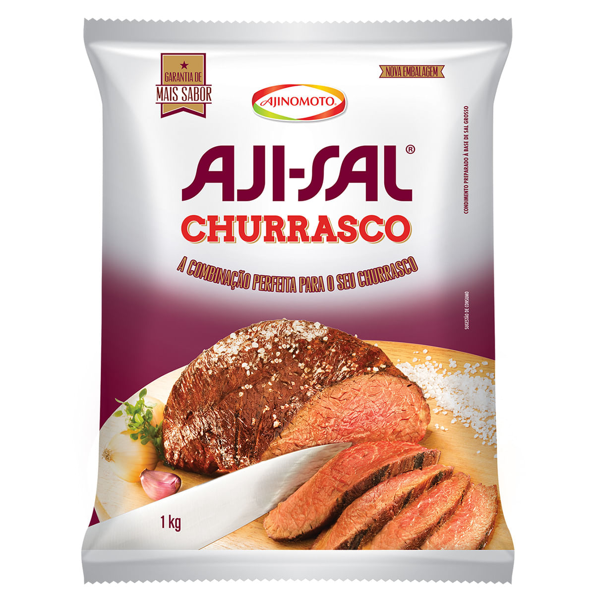 Sal Grosso Branco para Churrasco Aji-Sal 1Kg