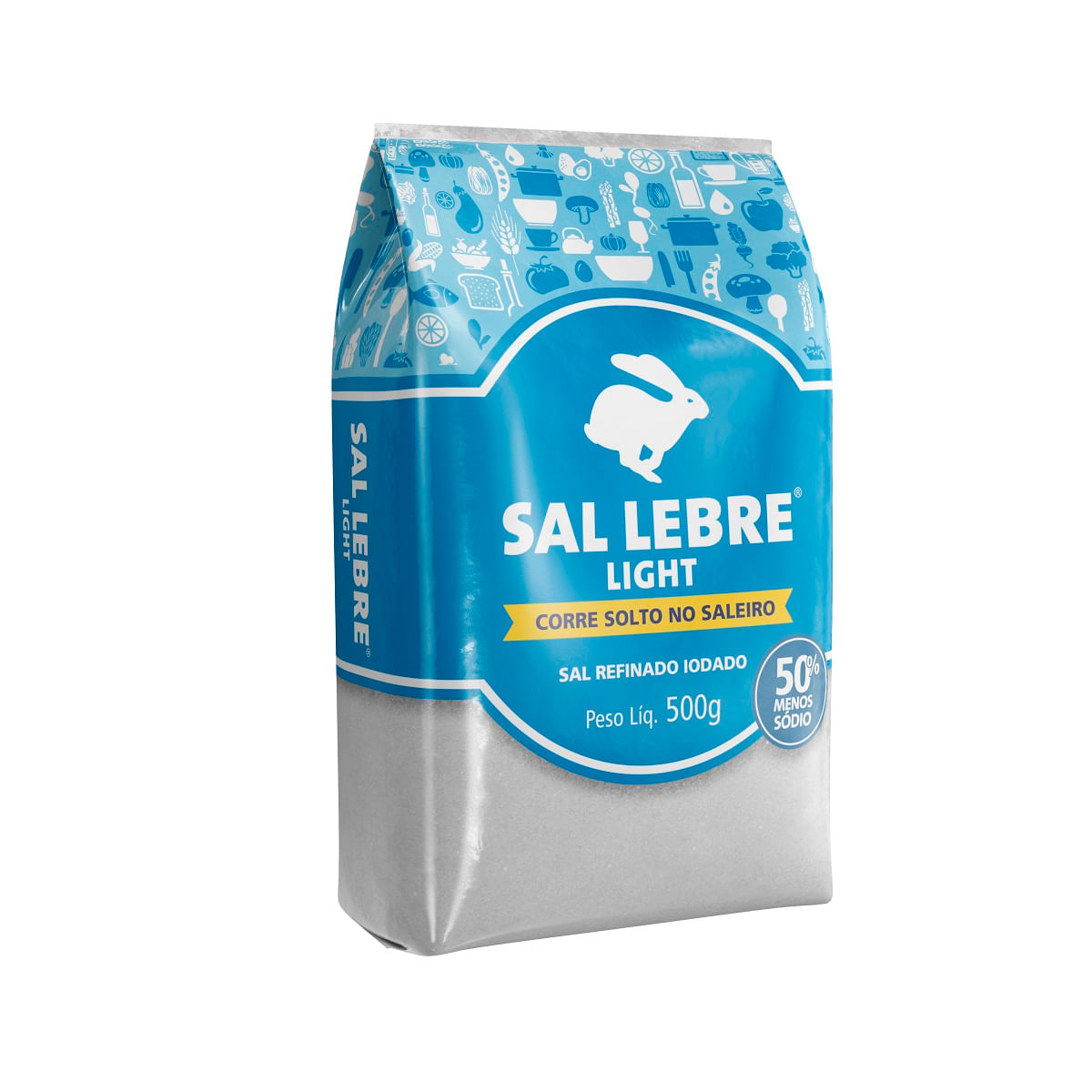 Sal Iodado Branco Light Lebre 500g