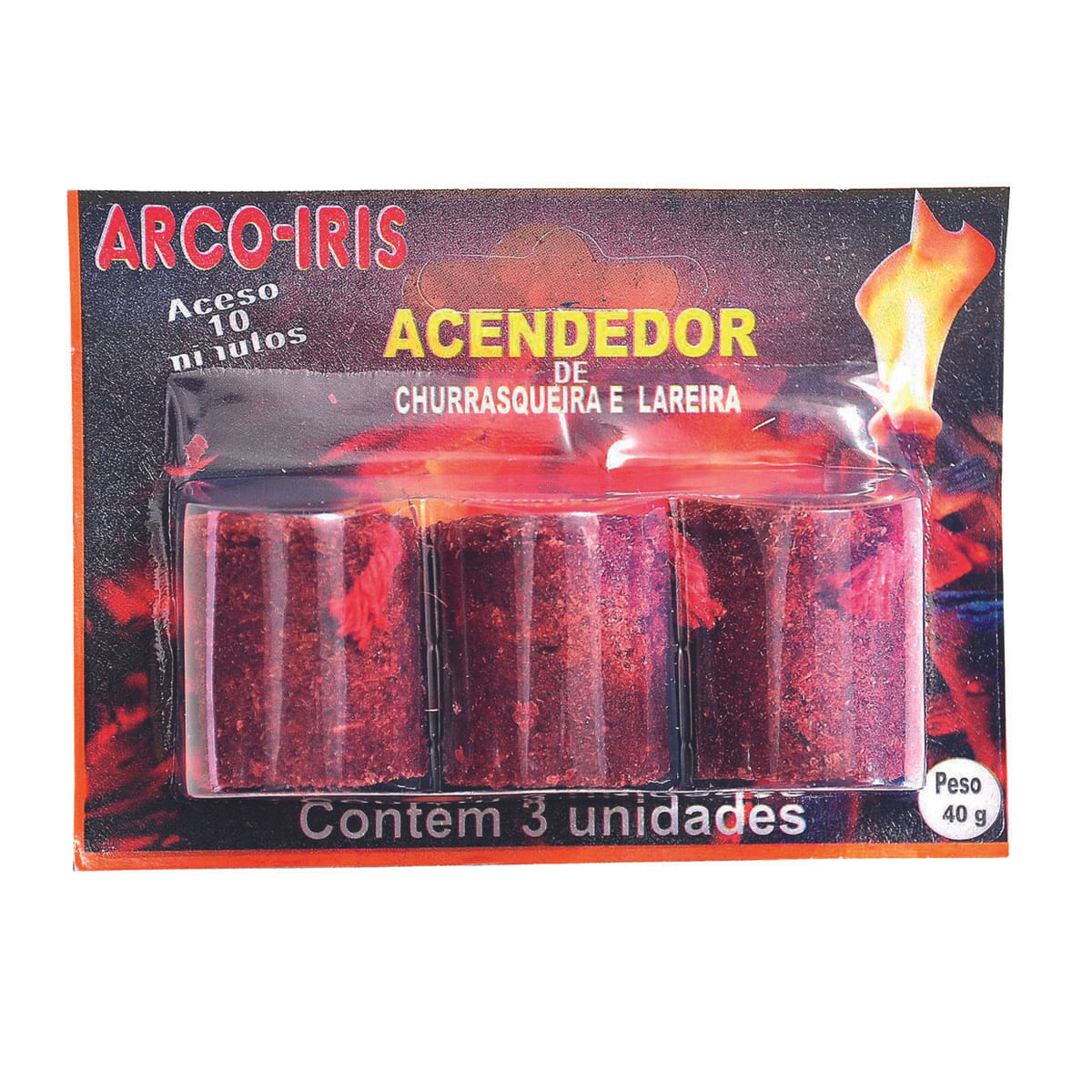 Acendedor Bastão Arco-Íris 40g com 3 Unidades