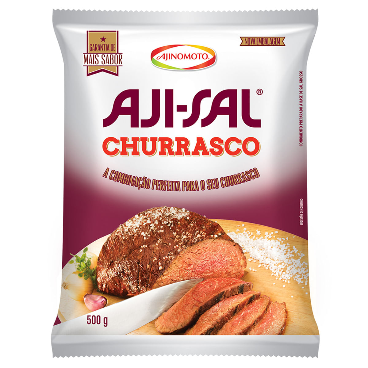 Sal Grosso Branco para Churrasco Aji-Sal 500g