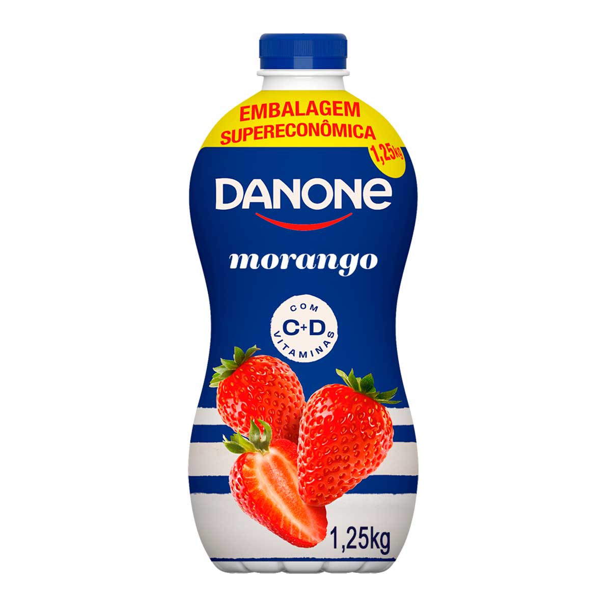 Iogurte Líquido Parcialmente Desnatado Danone Morango 1,25KG