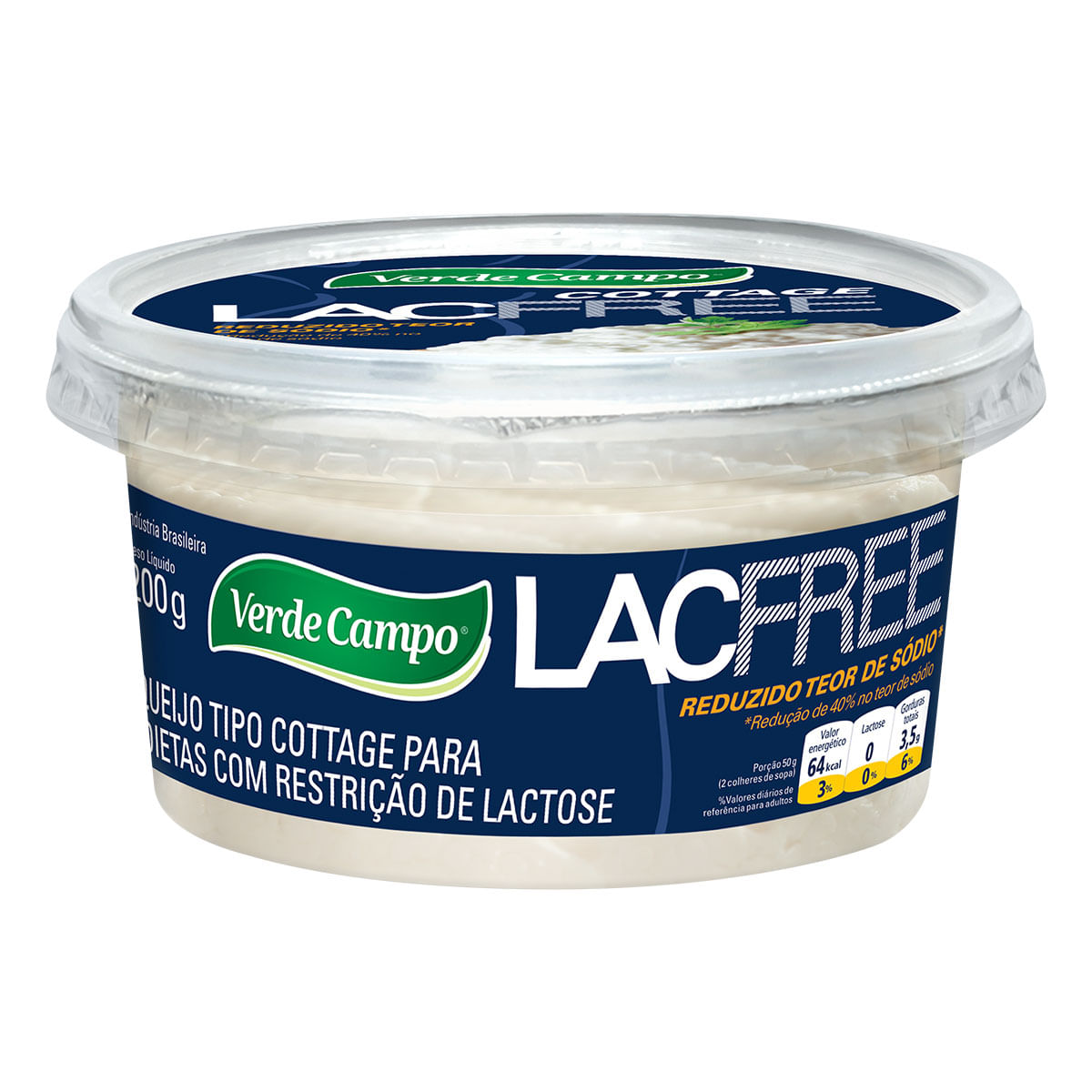 Queijo Cottage sem Lactose Verde Campo 200g