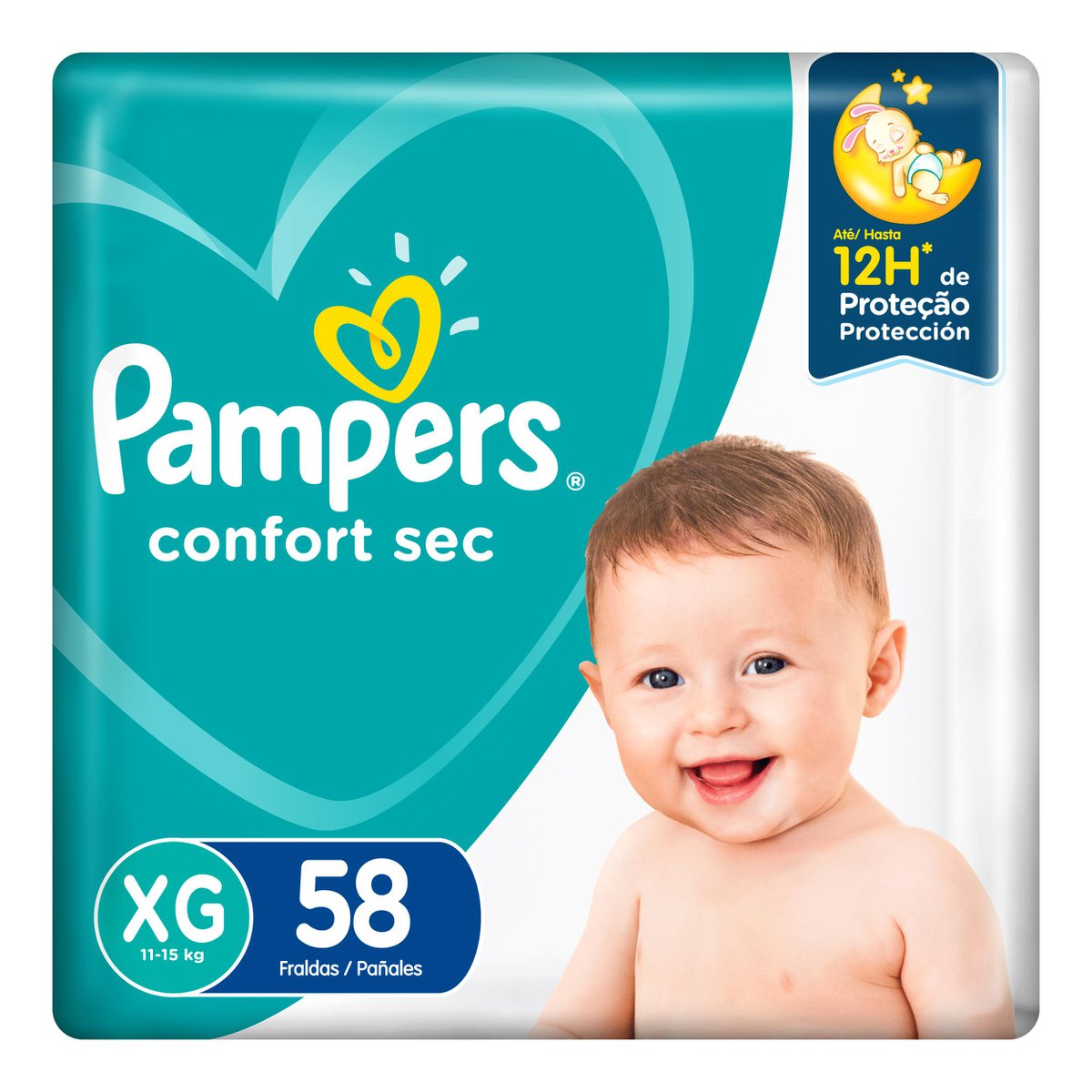 Fraldas Pampers Confort Sec XG 58 Unidades