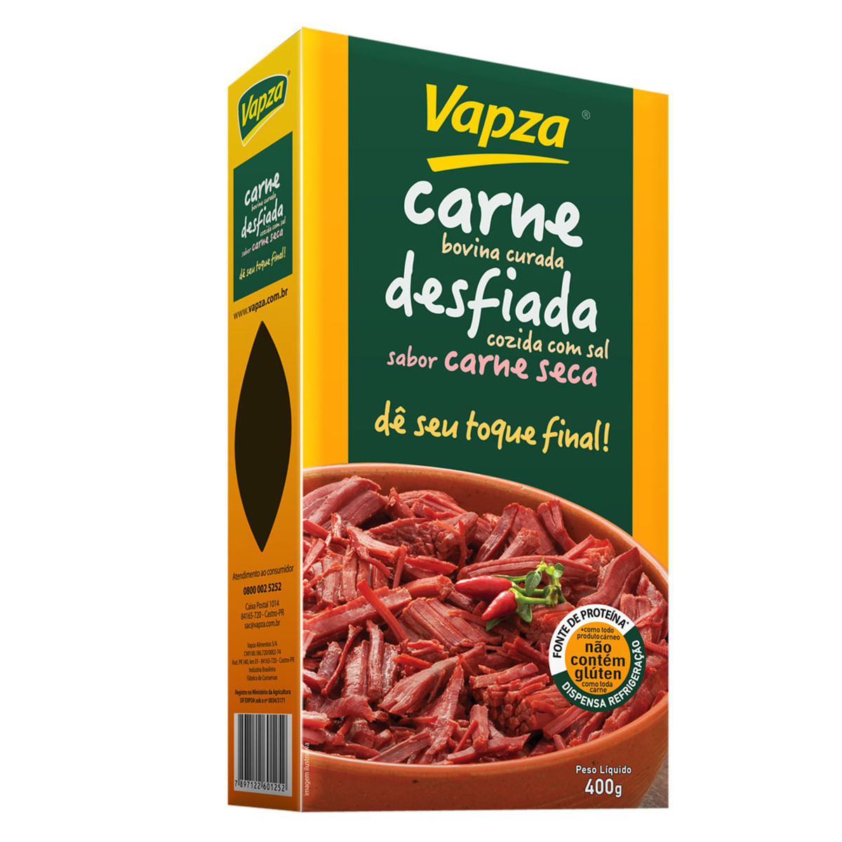 Carne Bovina Desfiada Curada Vapza Dê seu Toque Final 400g