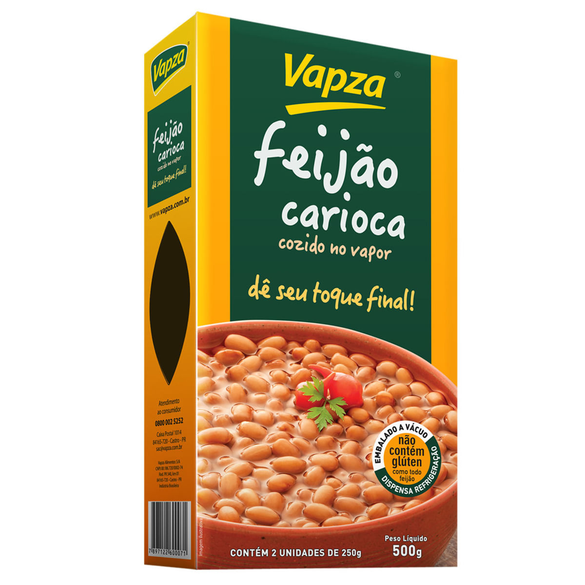 Feijão Carioca Tipo 1 Vapza Dê Seu Toque Final 500g