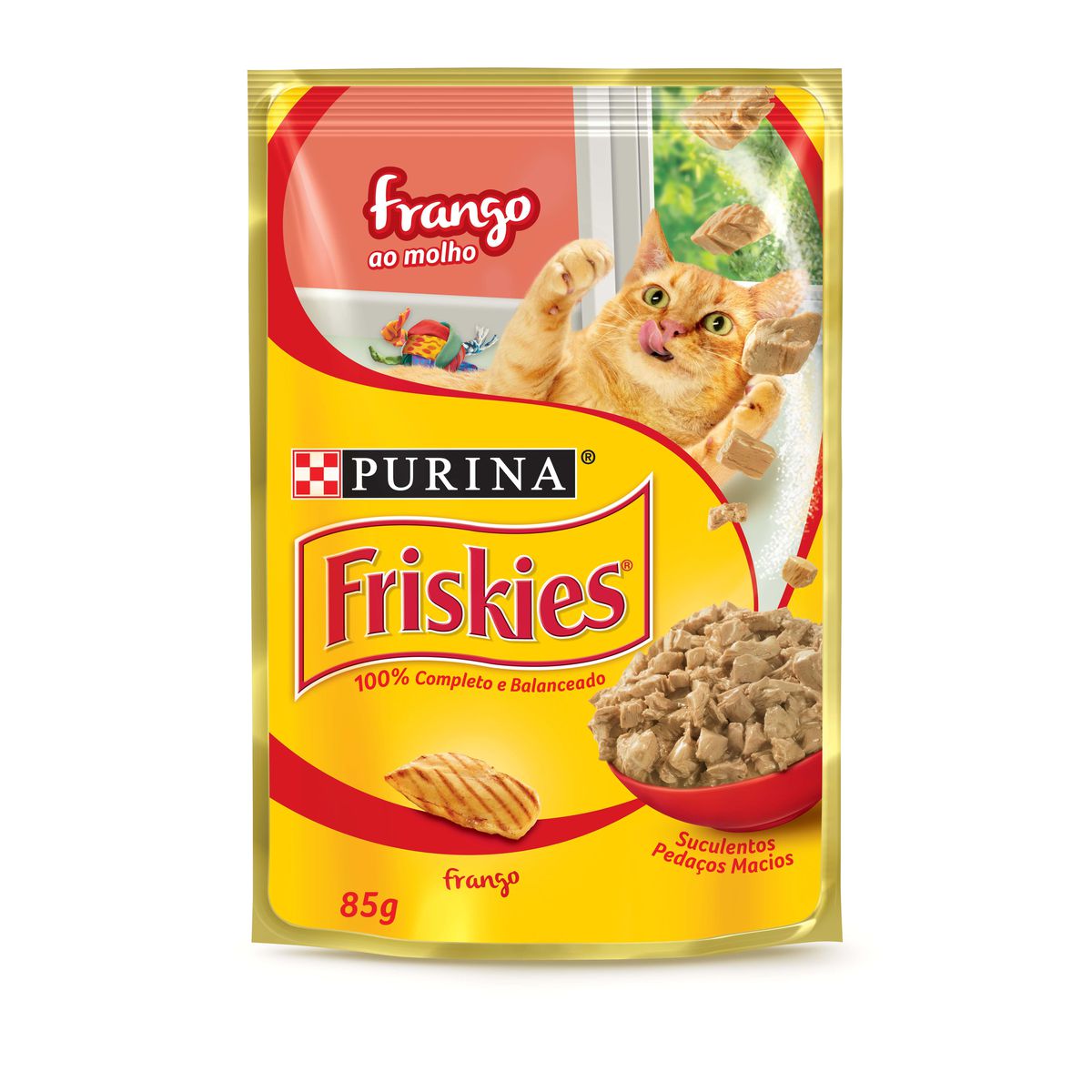 Ração Úmida para Gato Purina Friskies Frango com Molho Sachê 85g