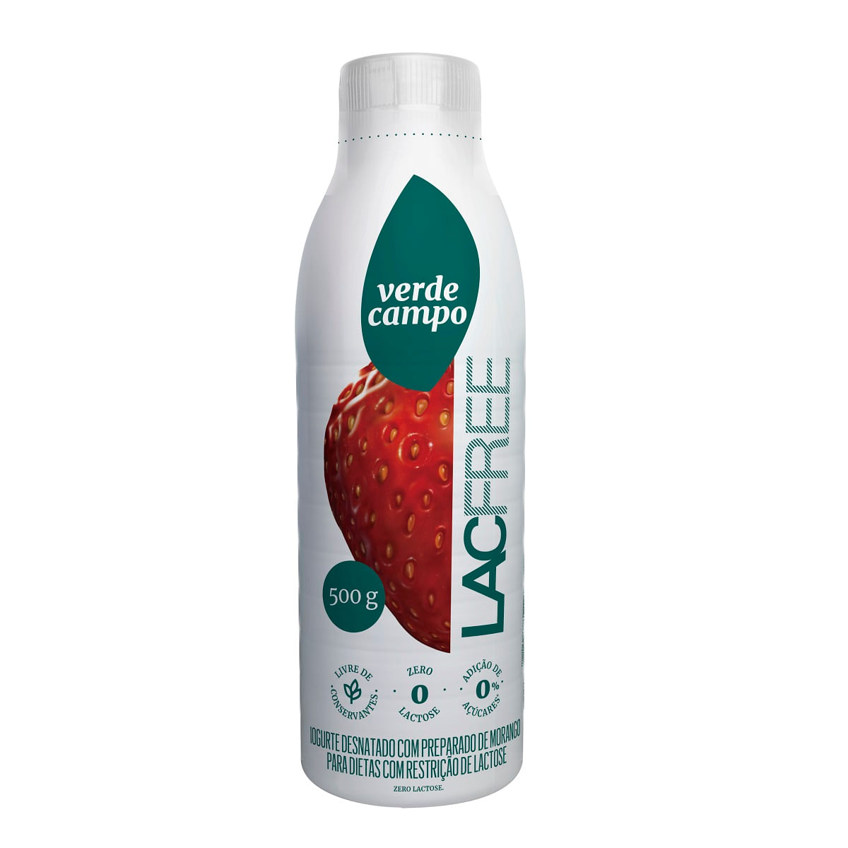 Iogurte Desnatado sem Lactose Verde Campo Lacfree Morango 500g