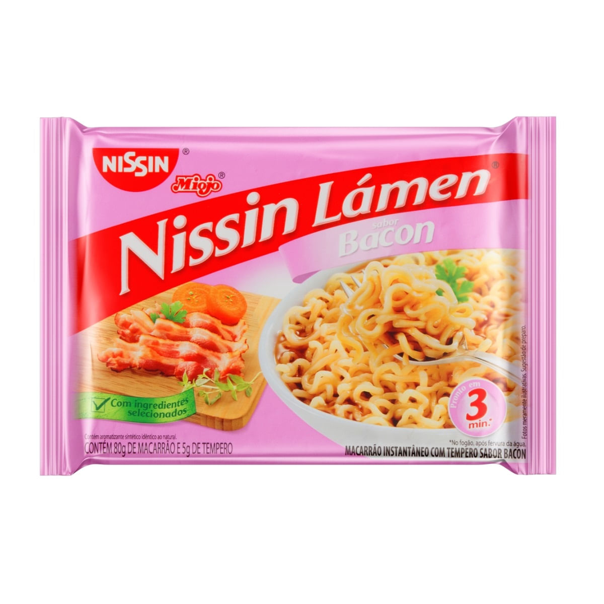 Macarrão Instantâneo Nissin Sabor Bacon 80g