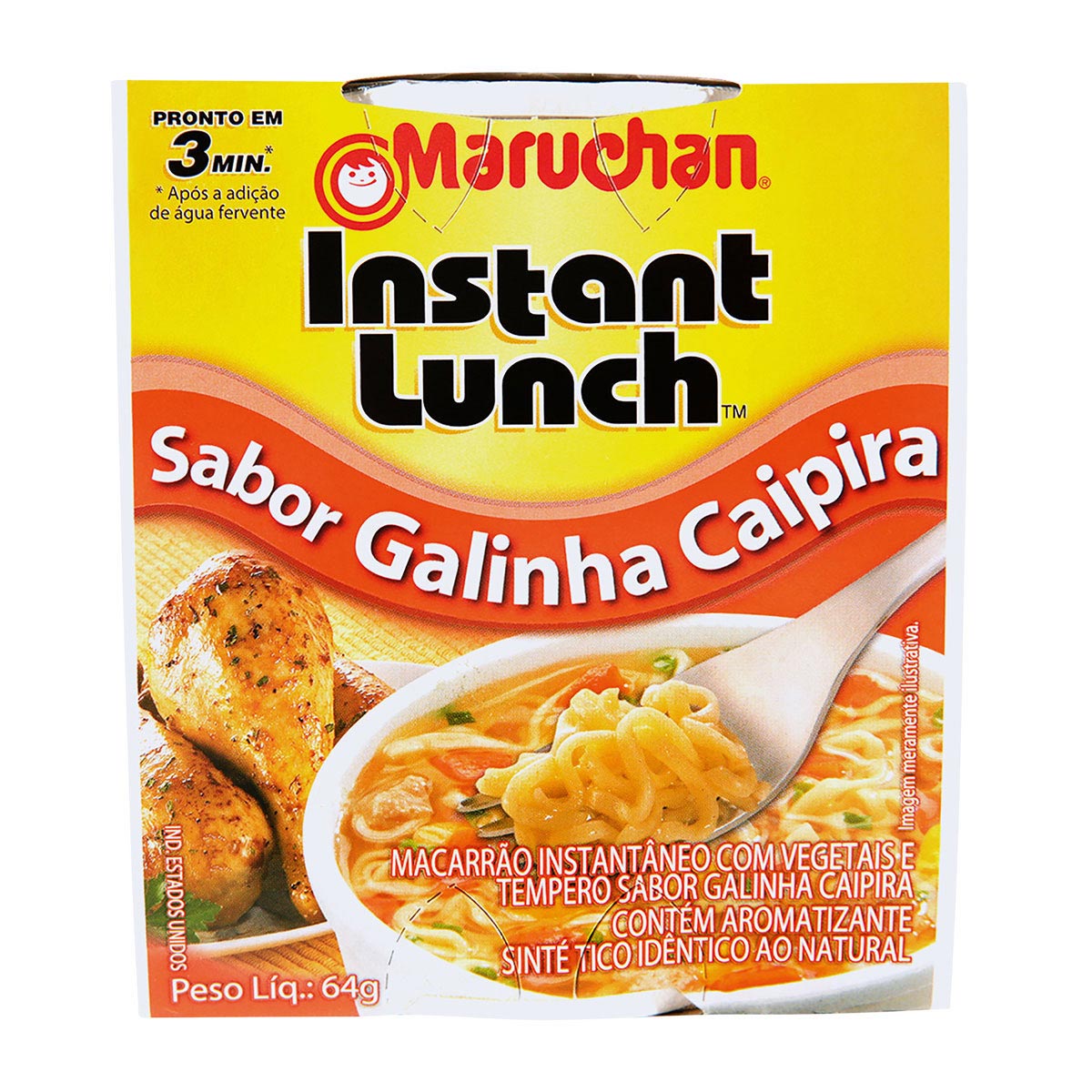 Macarrão Instantâneo Maruchan Instant Lunch Sabor Galinha Caipira 64g