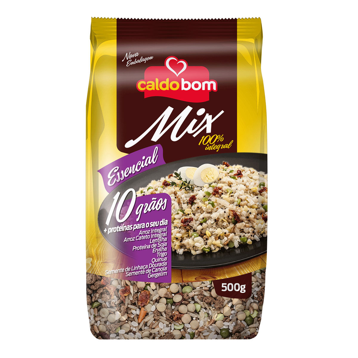 Arroz Integral Misturado Tipo 1 Caldo Bom Gourmet 500g