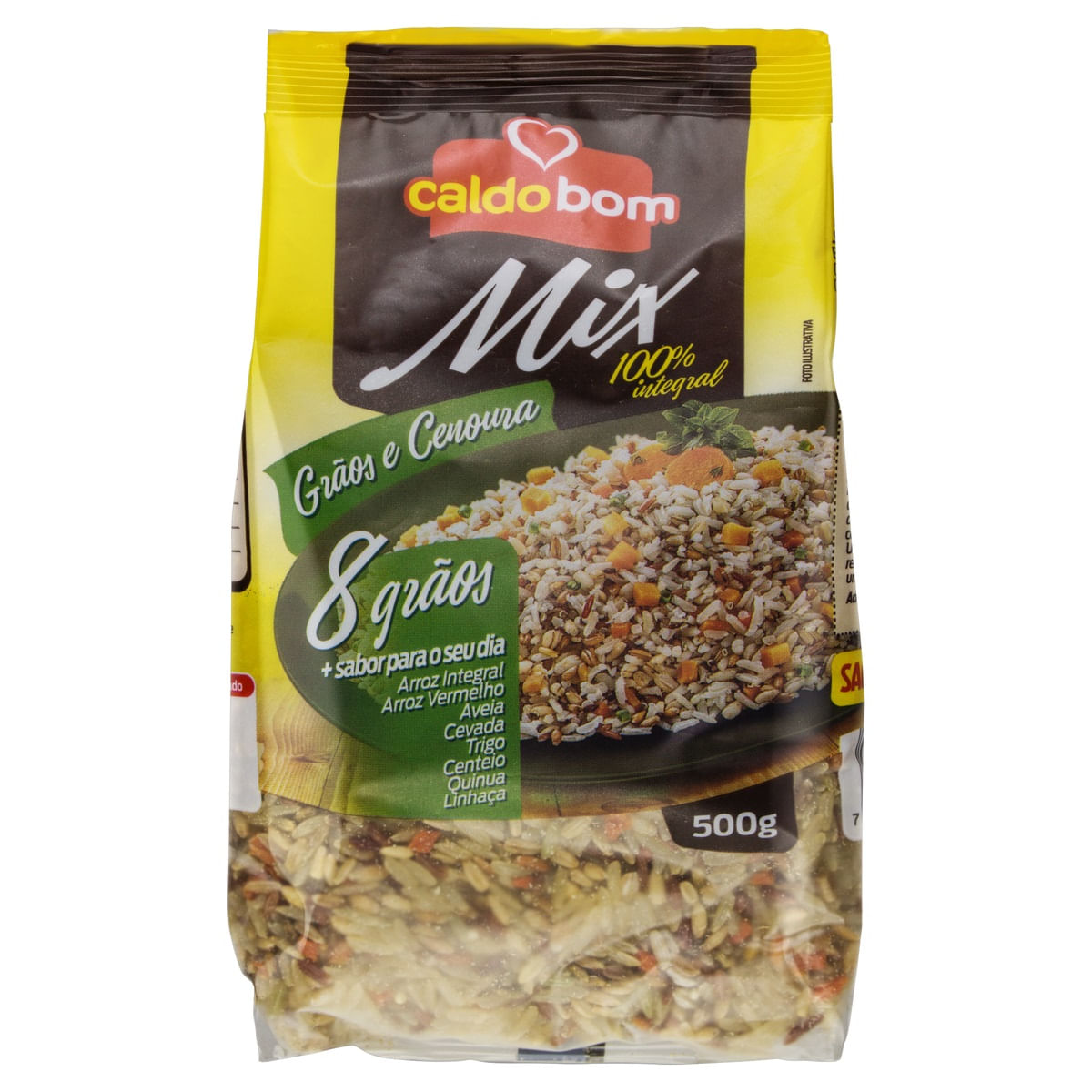 Arroz Integral, Grãos e Cenoura,Caldo Bom Mix 500g