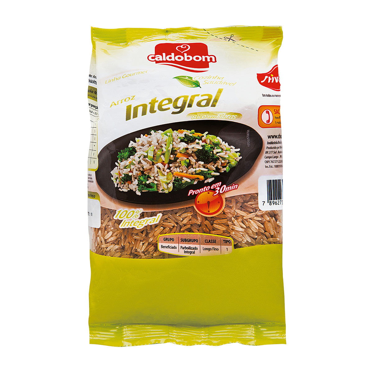 Arroz Integral Longo-fino Tipo 1 Caldo Bom Gourmet 500g