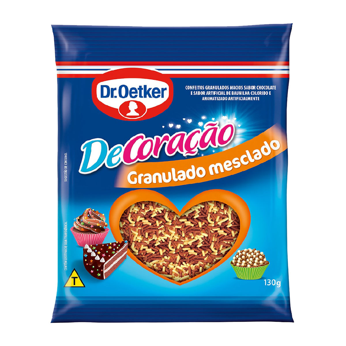 Granualdo Sabor Chocolate e Baunilha Dr. Oetker De Coração Mesclado 130g