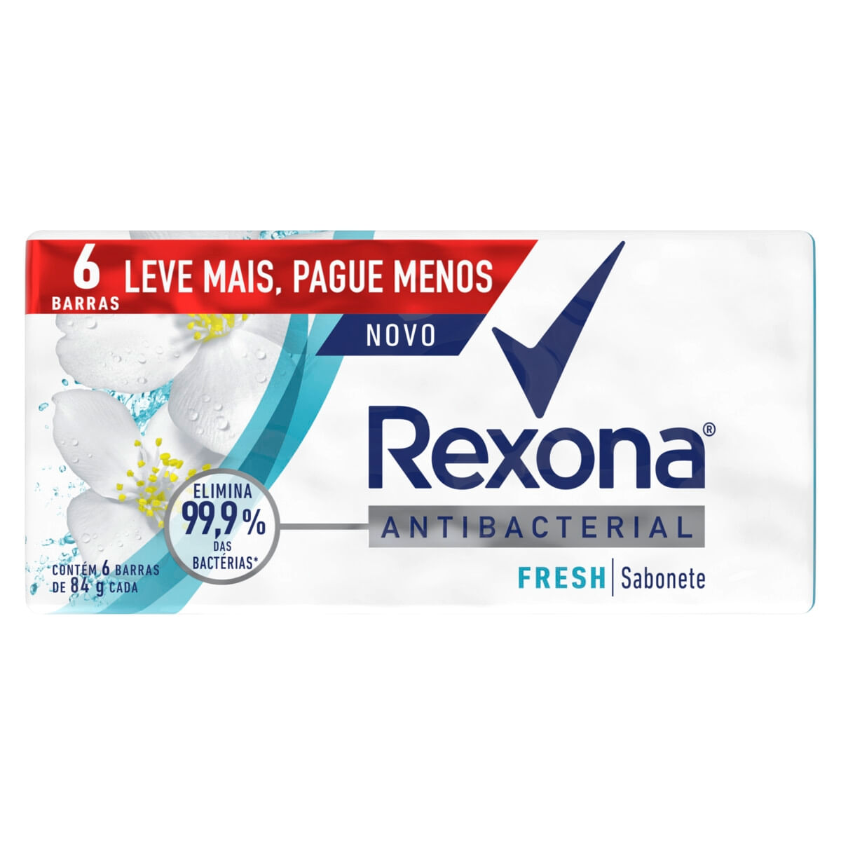 Sabonete em Barra Rexona Antibacteriano Fresh Elimina até 99,9% das Bactérias 84 g 6 unidades