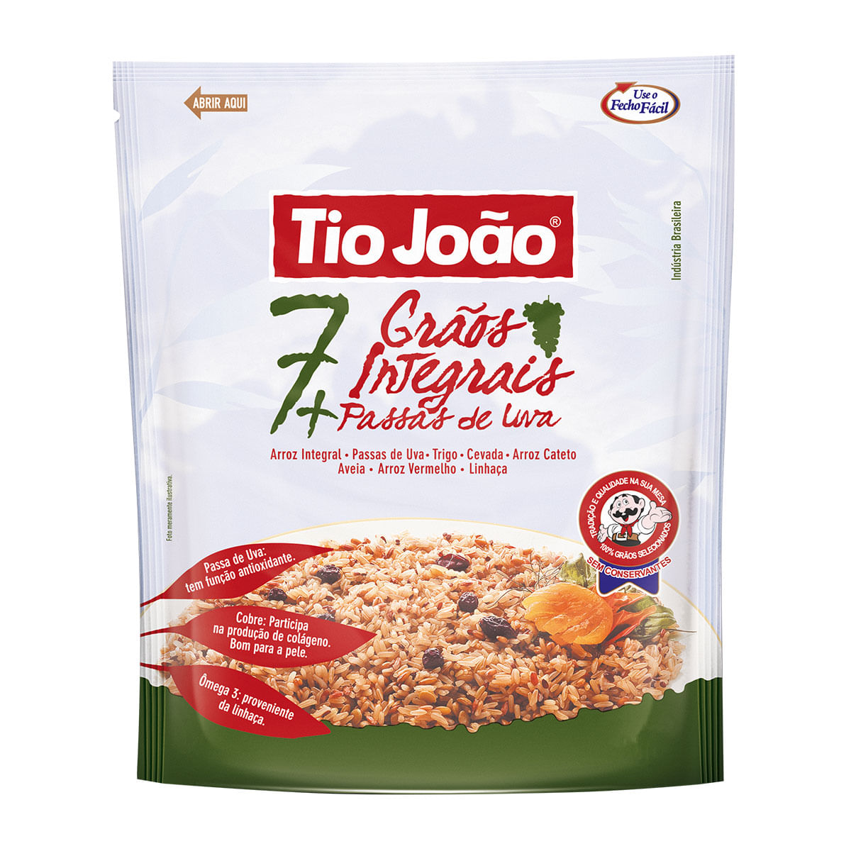 Arroz Integral Tio João 7 Grãos + Uva Passas 500g