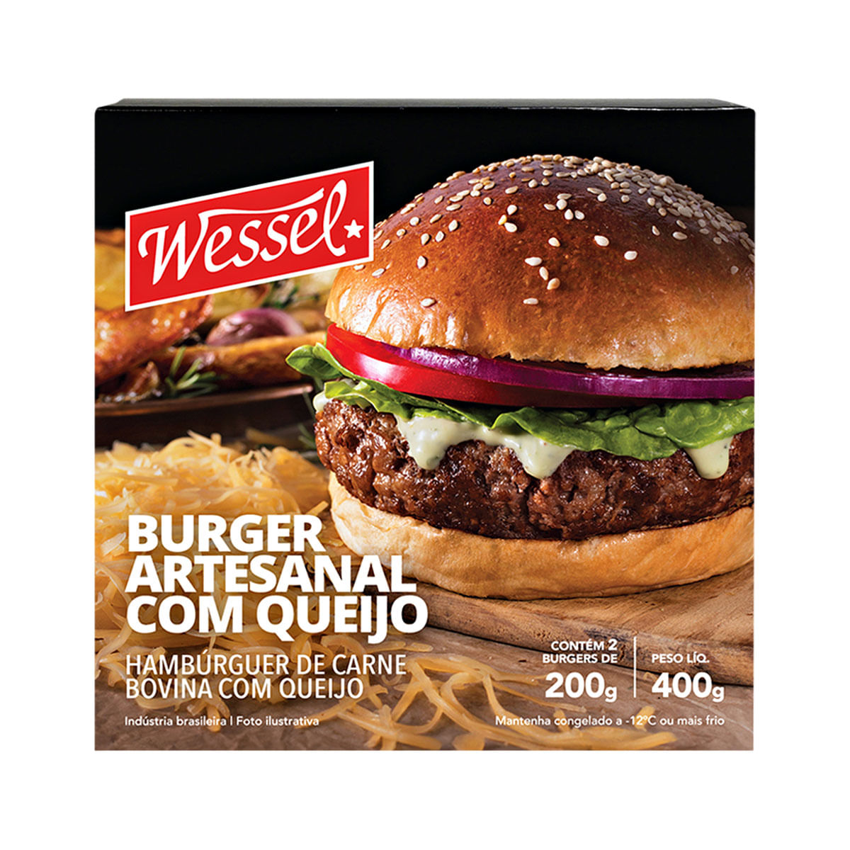 Hambúrguer Bovino Wessel 100% Carne 330g - Compra Food Service