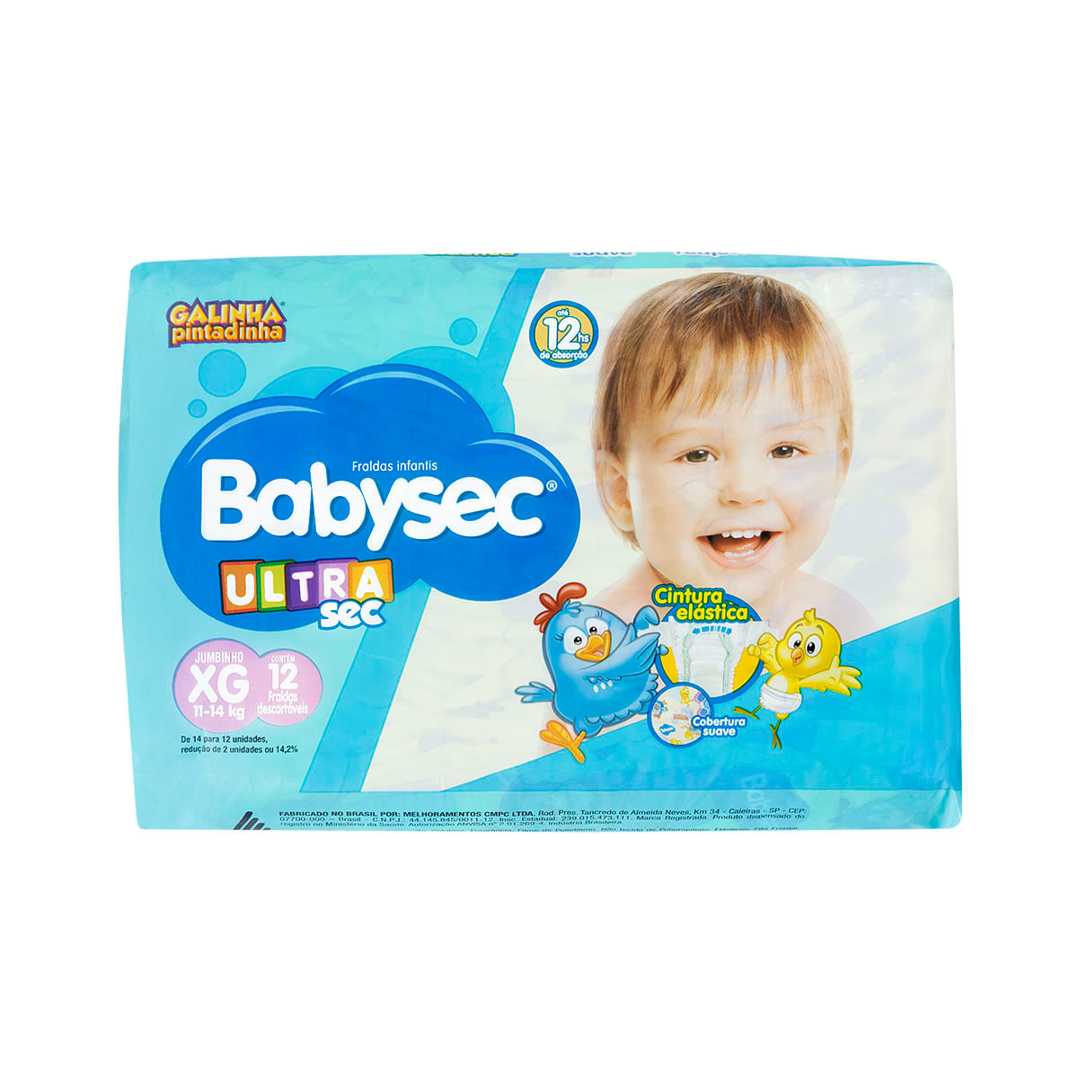 Fralda Descartável Babysec XG Ultrasec 12 Unidades