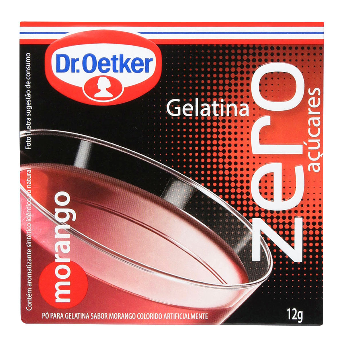 Gelatina Zero Açúcar Sabor Morango Dr. Oetker 12g