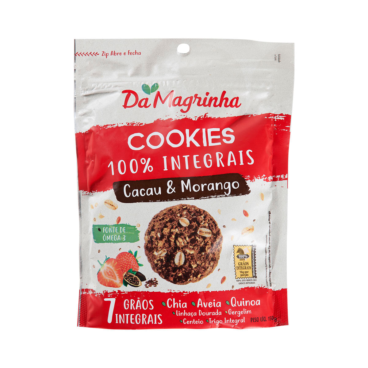 Cookie Integral de Cacau e Morango Da Magrinha 150g