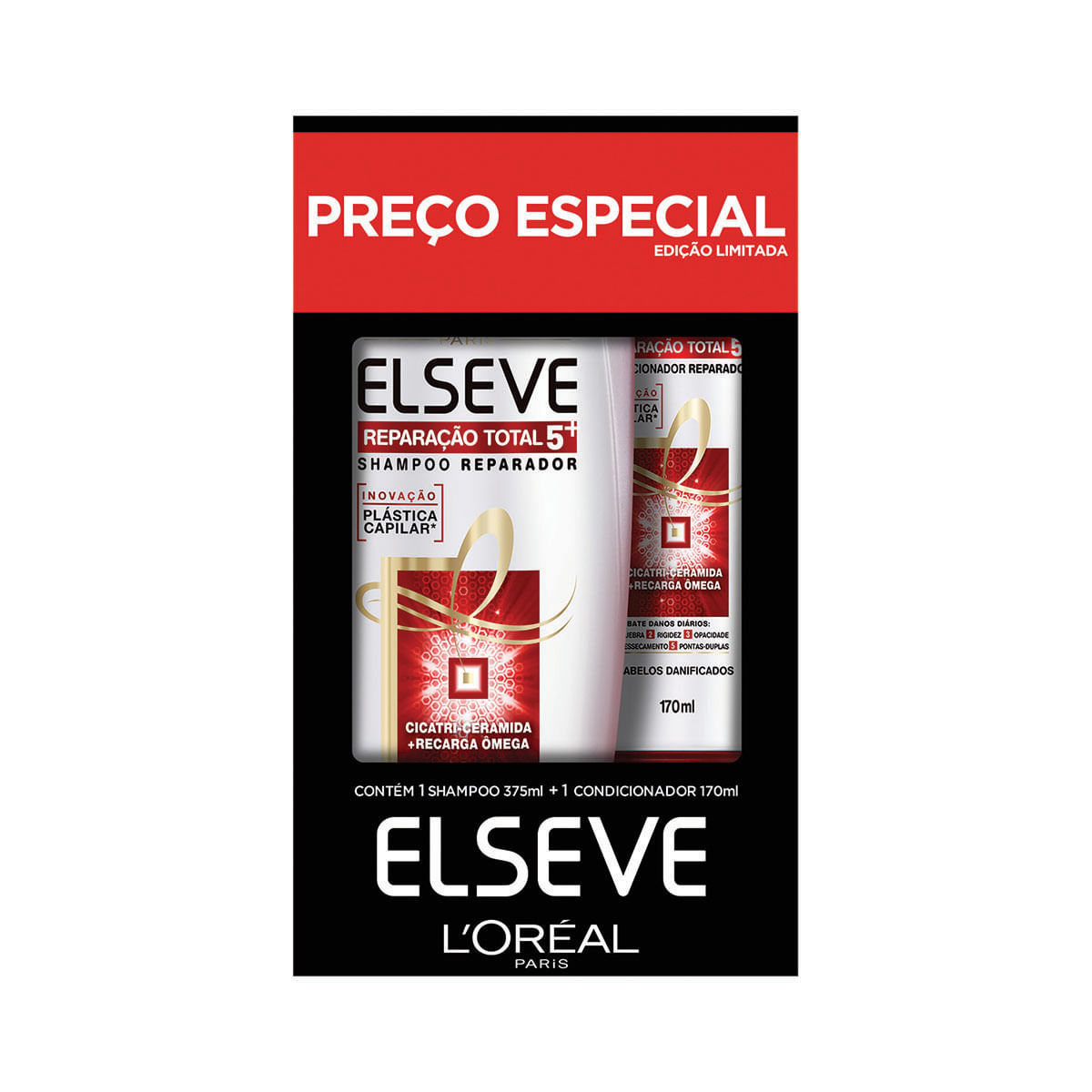 Kit Shampoo e Condicionador Elèseve Reparação Total 5+