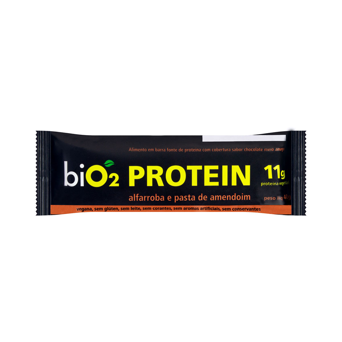 Barra de Proteína Alfarroba e Pasta de Amendoim biO2 Protein Pacote 40g