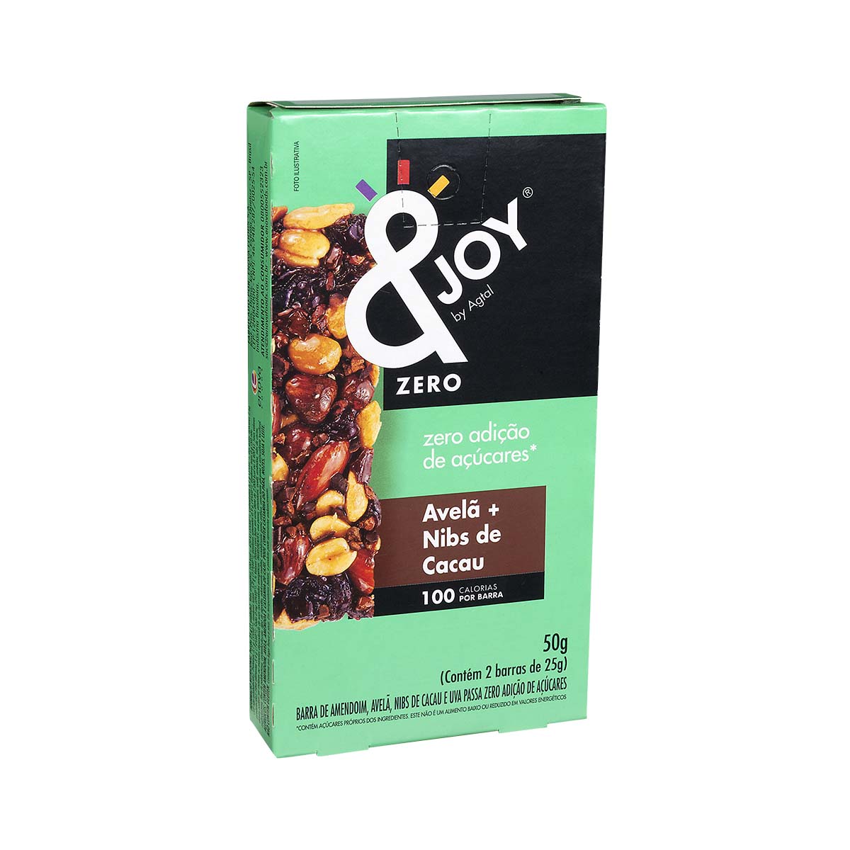 Barra de Cereal Sabor Avelã + Nibs de Cacau Zero Enjoy 50g 2 Unidades