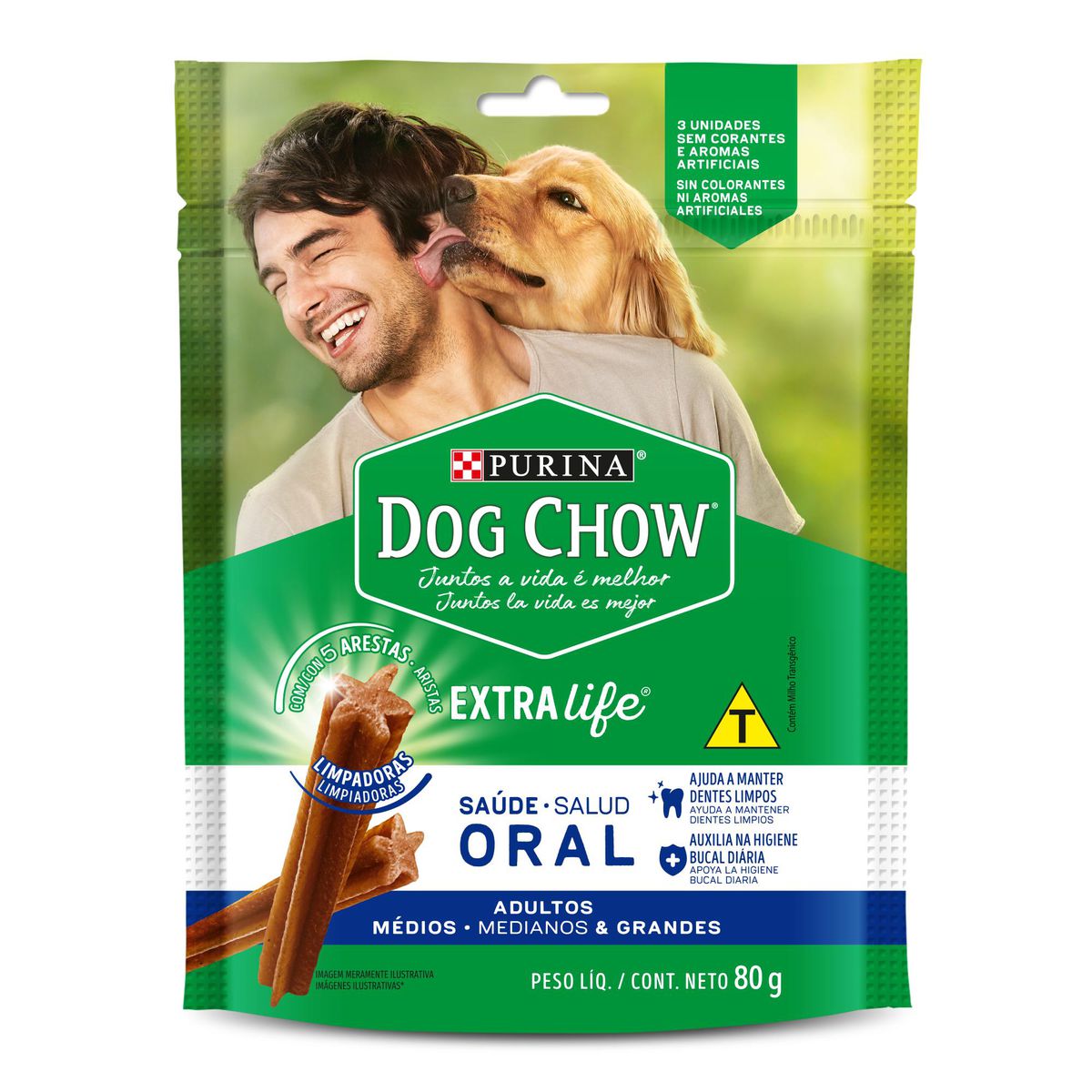 Petisco para Cachorro Dog Chow Saúde Oral Carne 80g