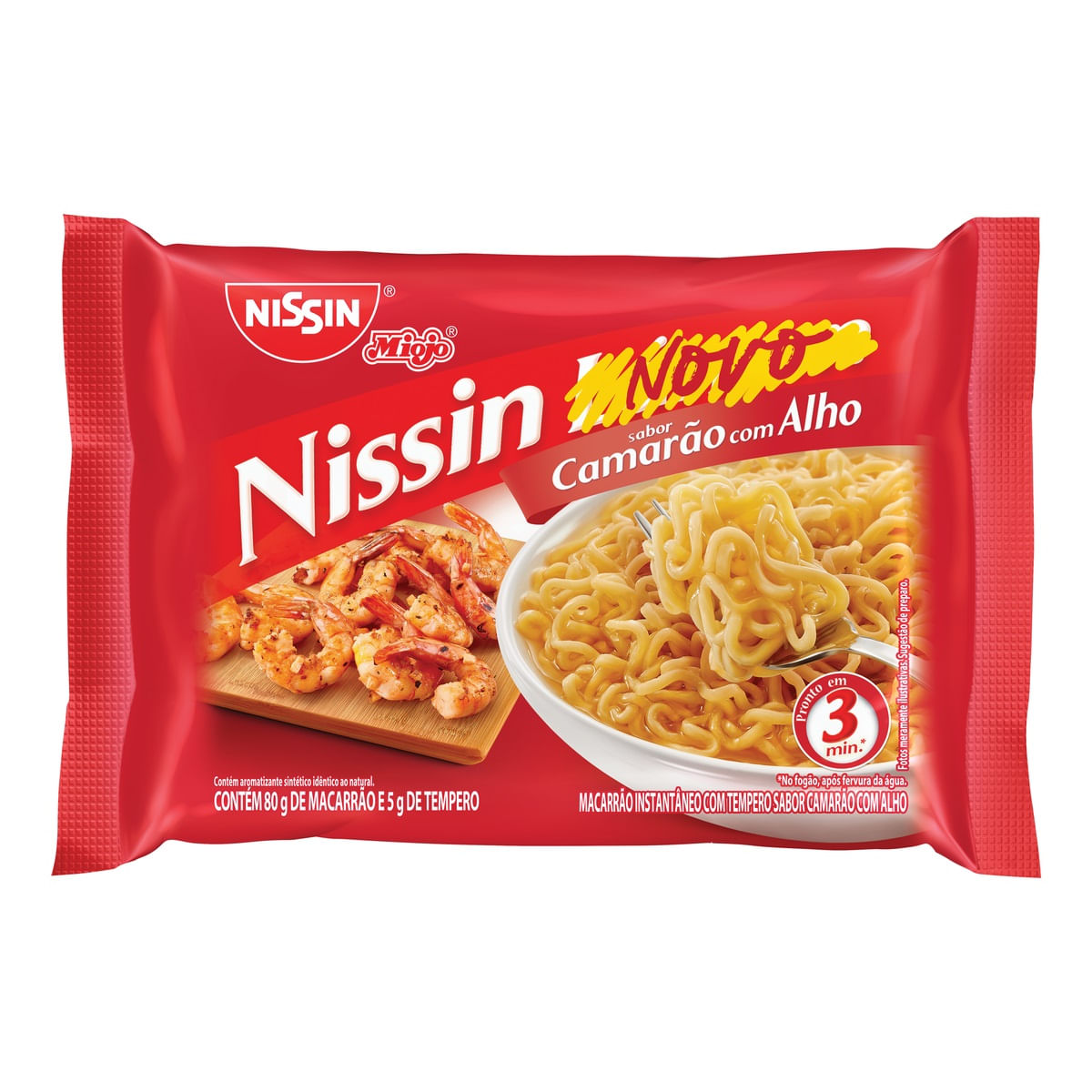 Macarrão Instantâneo Nissin Camarão com Alho 80g