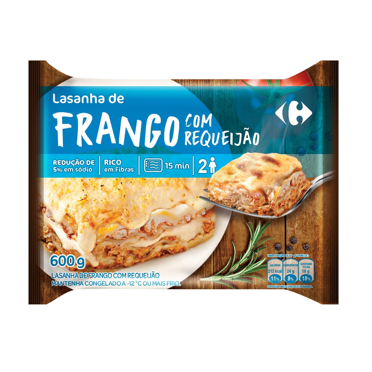 Lasanha de Frango com Requeijão Carrefour 600g