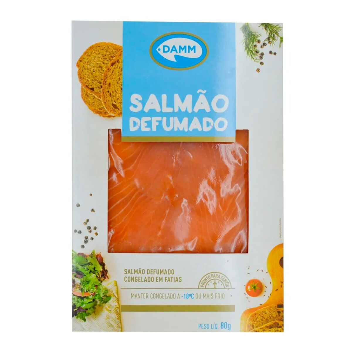 Salmão Defumado Fatiado Damm Congelado 80 g