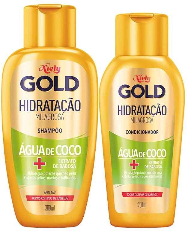 Kit Niely Gold Água de Coco Shampoo 300ml + Condicionador 200ml