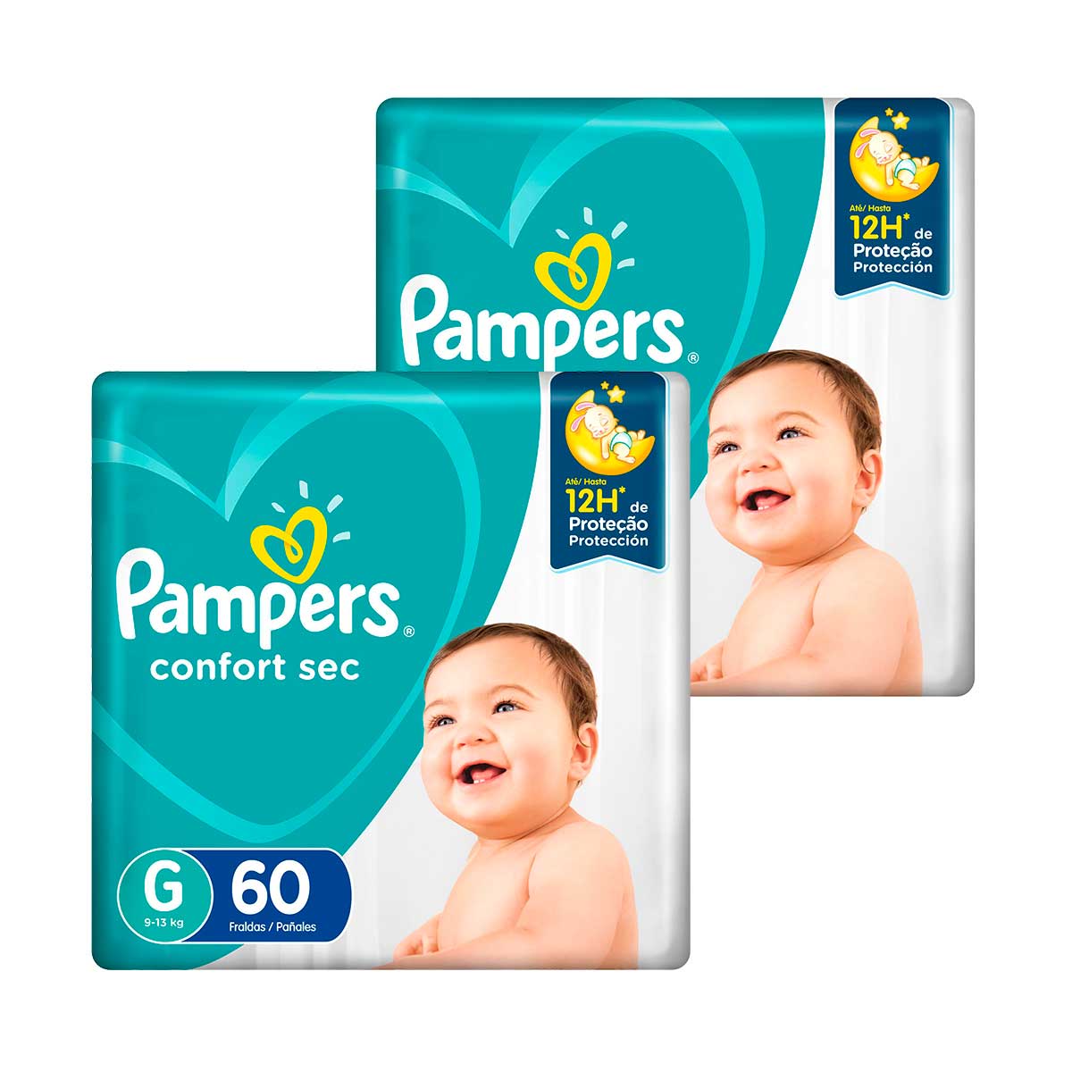 Kit de Fraldas Pampers G Confort Sec Super - 120 Unidades