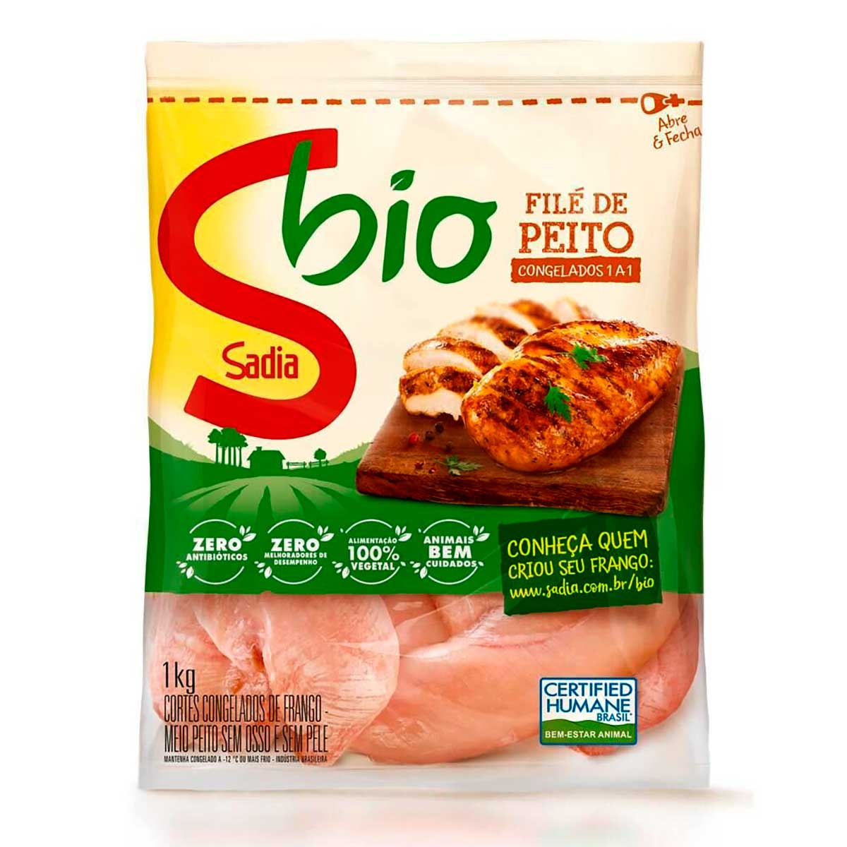 Filezinho Peito Frango Congelado Sadia Bio 1 Kg