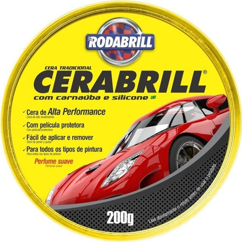 Cera Automotiva Cerabrill com Carnaúba e Silicone Rodabrill 200 g