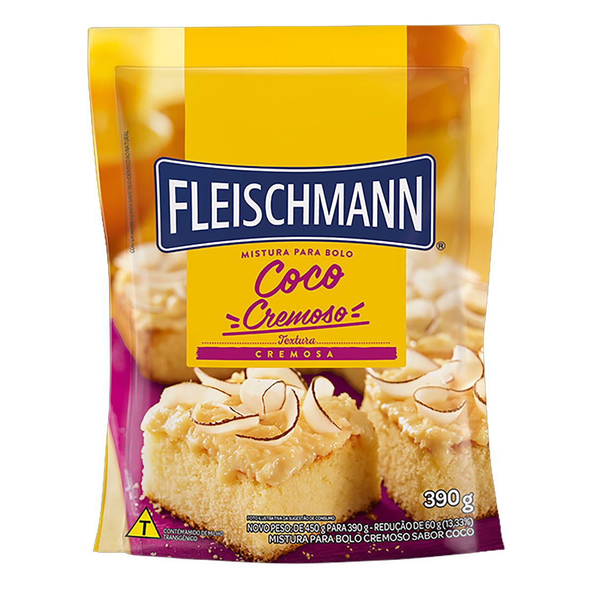 Mistura para Bolo Cremoso Coco Fleischmann Sachê 390 g