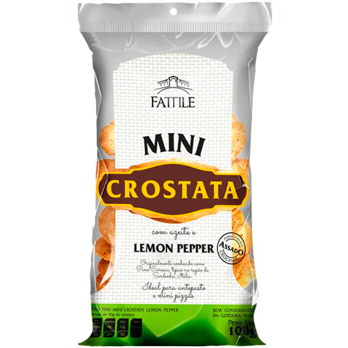 Pão Tipo Mini Crostata Lemon Pepper Fattile 100 g