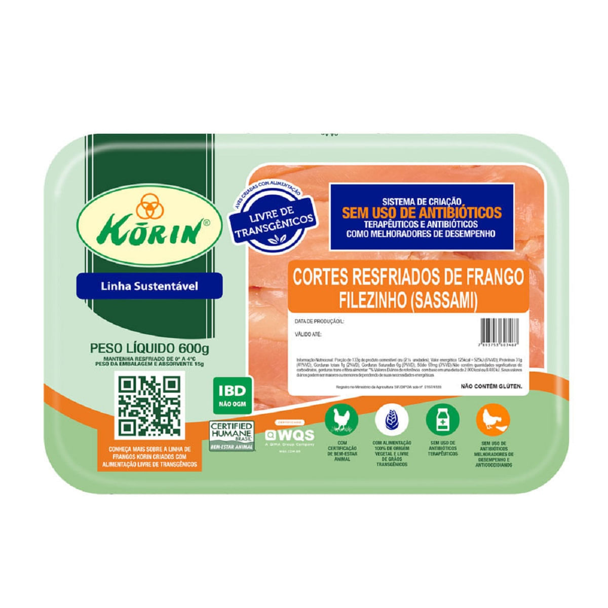 Filé Sassami Resfriado Korin 600 g