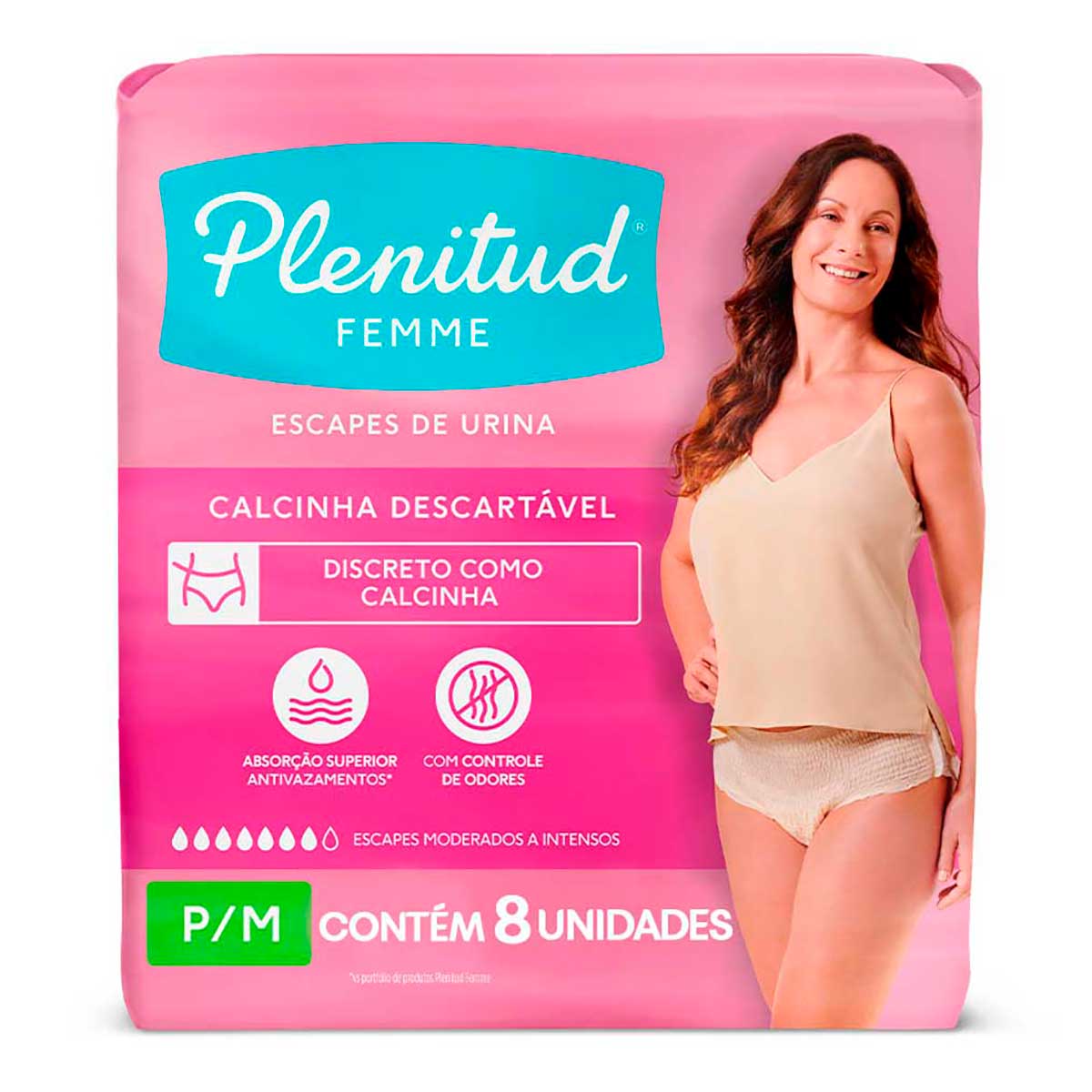 Roupa Íntima Plenitud Femme P/M - 8 unidades
