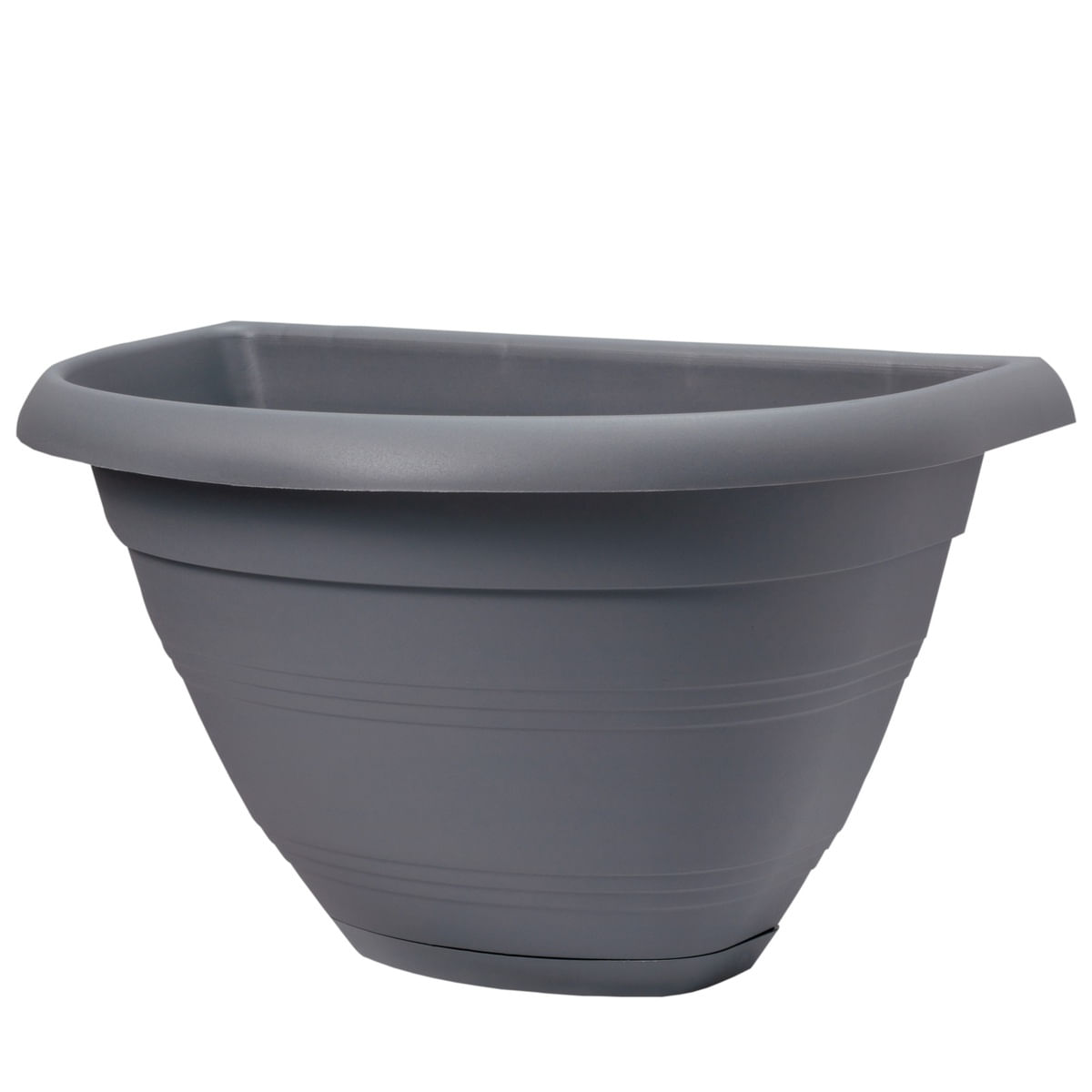 Vaso Parede com Prato Porto West Garden 30 cm Cinza