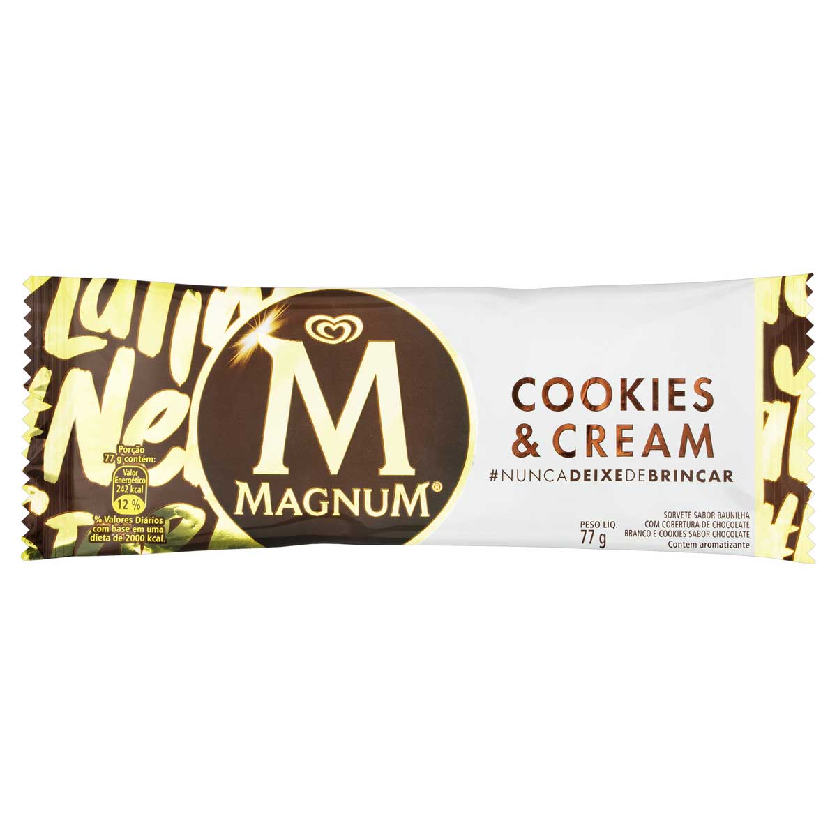 Sorvete Cookies & Cream Magnum Pacote 77 g