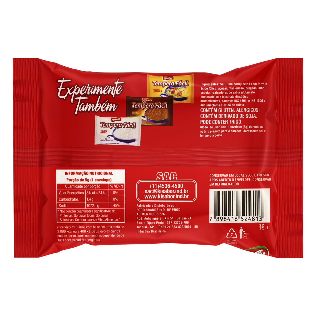 Tempero para Carnes Kisabor Tempera Fácil Pacote 60g 12 Unidades | Carrefour