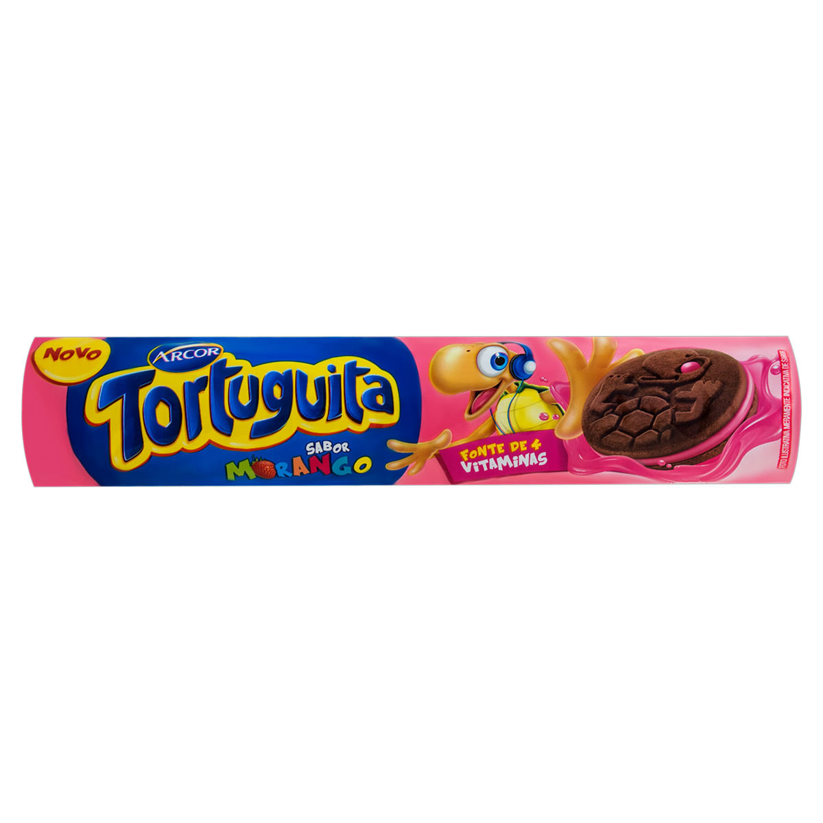 Biscoito Recheio Morango Tortuguita Pacote 130 g | Carrefour