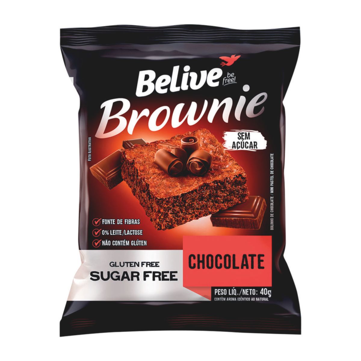 Brownie Sem Glúten Chocolate Belive 40 g