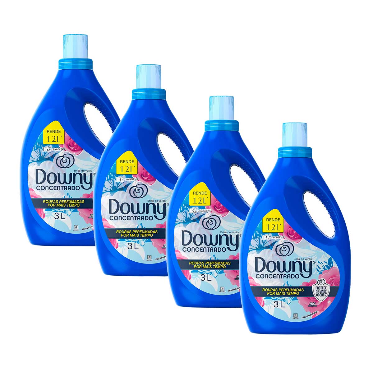 Kit com 4 Unidades de Amaciante Downy Concentrado Brisa de Verão 3 L