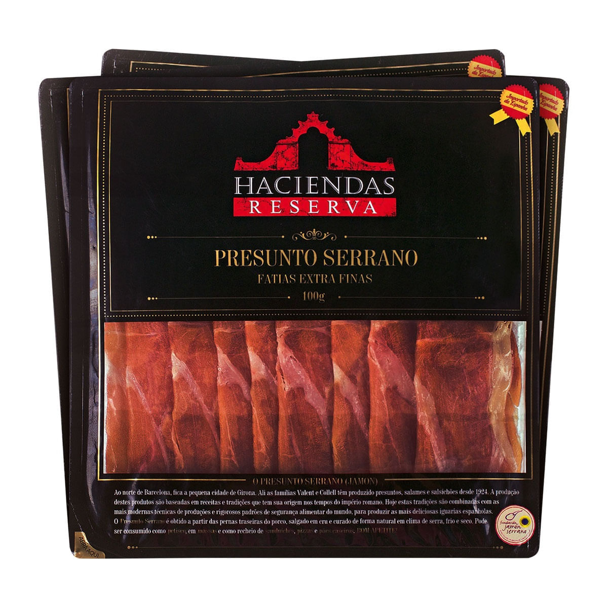 Presunto Serrano Espanhol Fatiado Haciendas 100g