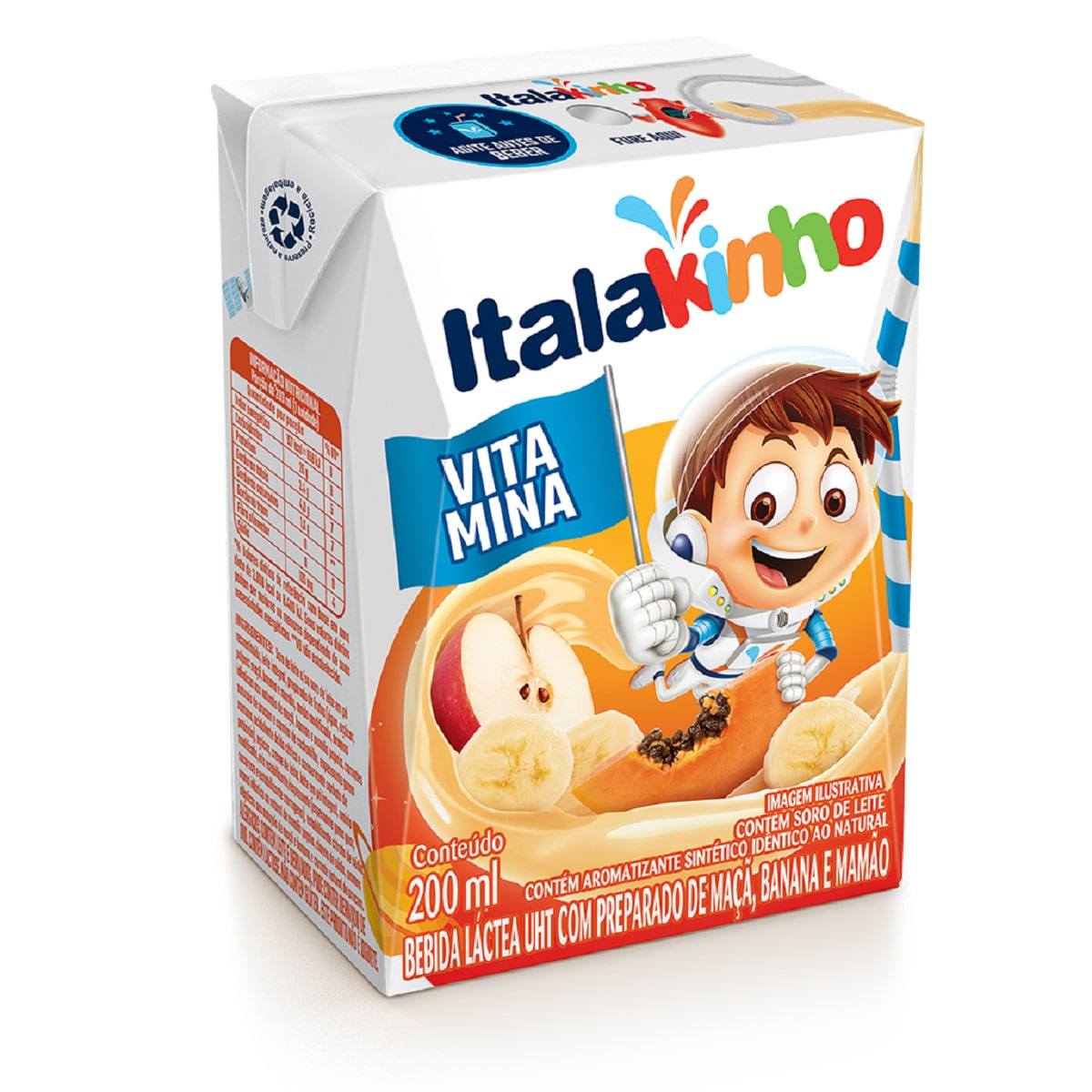 Bebida Láctea Italakinho Maçã Banana Mamão 200 g