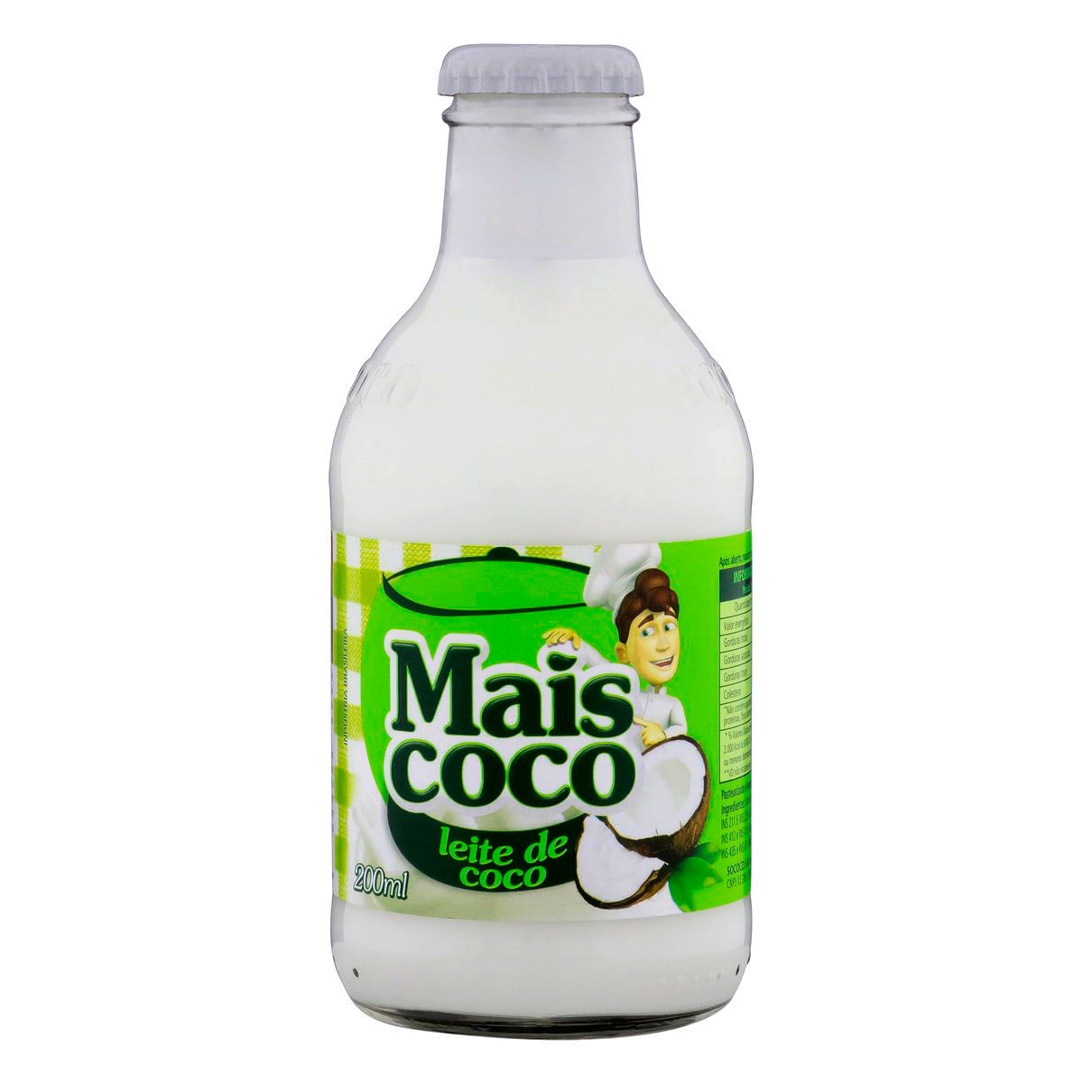 Leite de Coco Mais Coco Vidro 200 ml