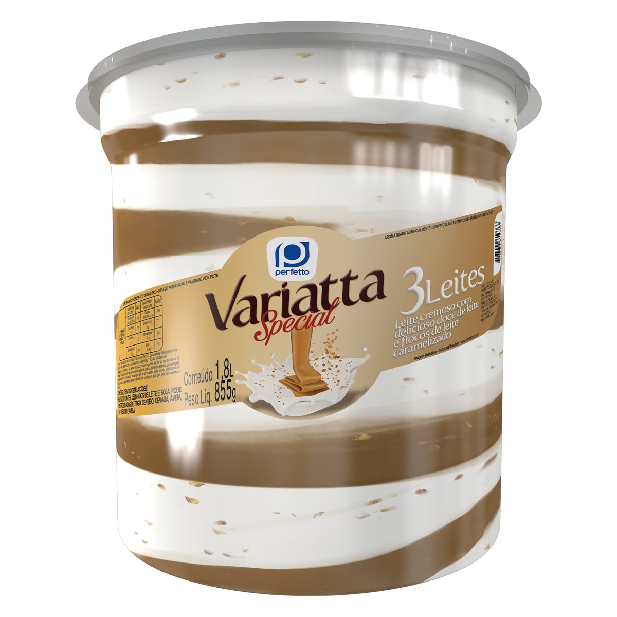 Sorvete 3 Leites Perfetto Variatta Special Pote 1,8 L