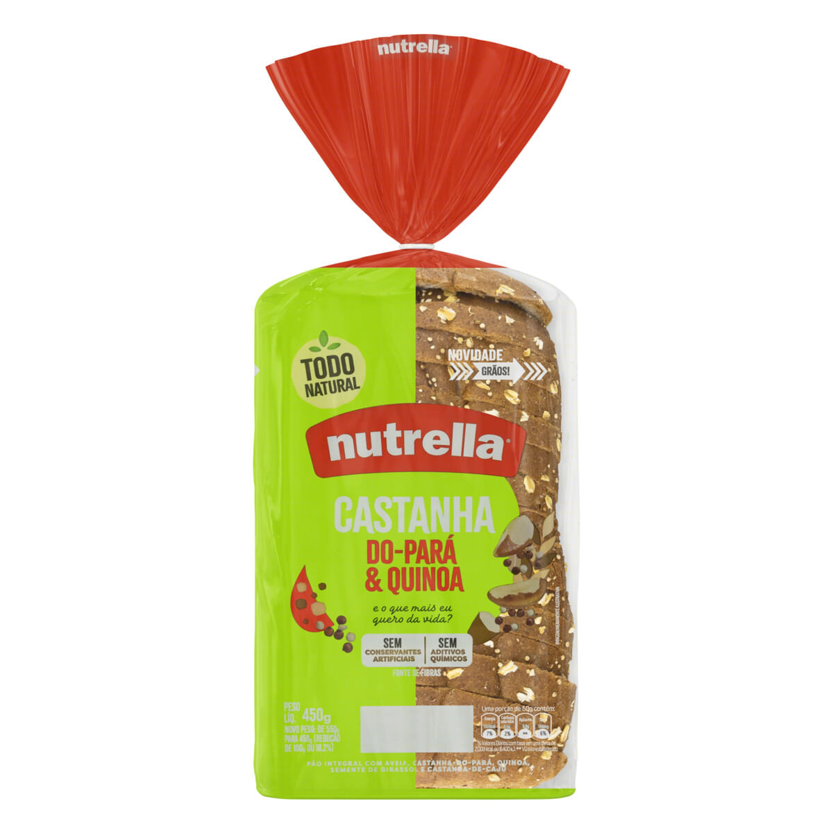 Pão Integral Castanha-do-Pará & Quinoa Nutrella Pacote 450 g